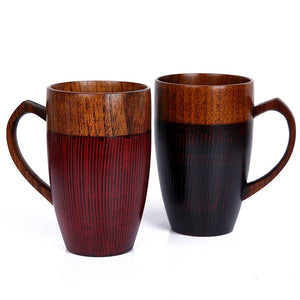 Red & Black Wooden Mugs